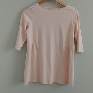 Pure Jill Smock 3/4 Sleeve Pink Top